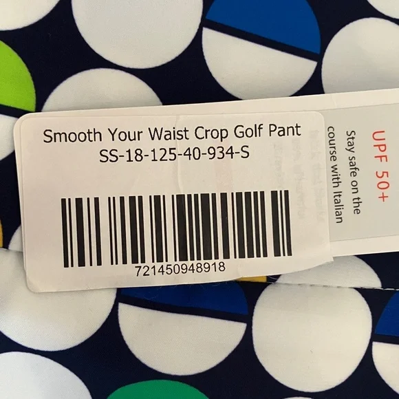 Kinona Mod Dot Crop Golf Pants with Navy Stripe Small - Picture 10 of 10